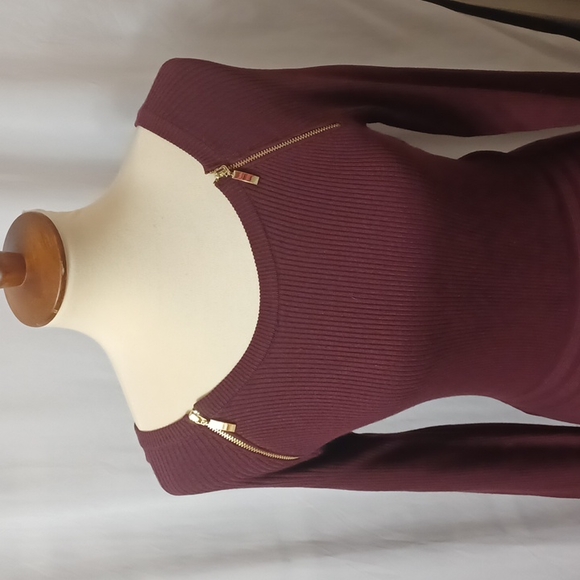 💜NWOT I.N.C International Concepts ribbed sweater dress with zippers size small - Picture 2 of 10